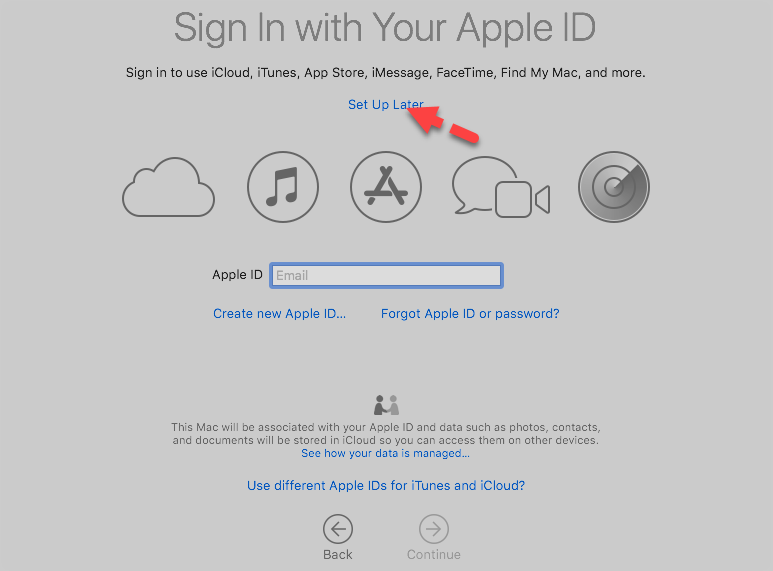 Create Apple ID for MacOS Mojave