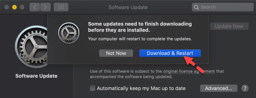 Download and Restart your MacOS Mojave