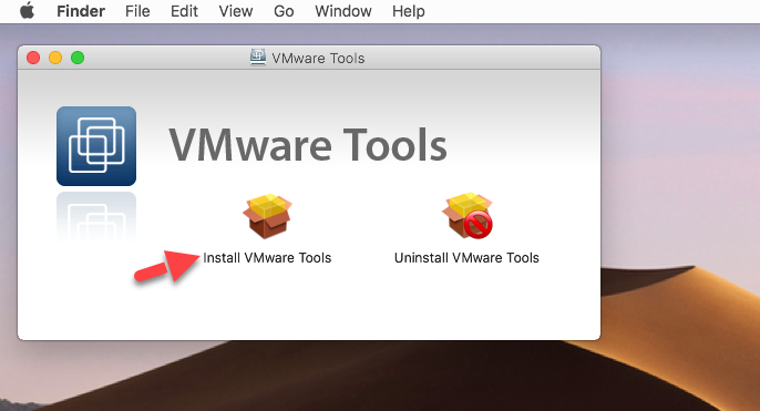 Install Vmware Tools on MacOS Mojave