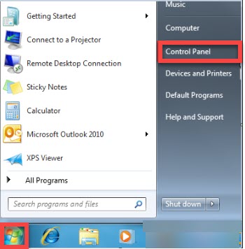 Windows 7 control panel
