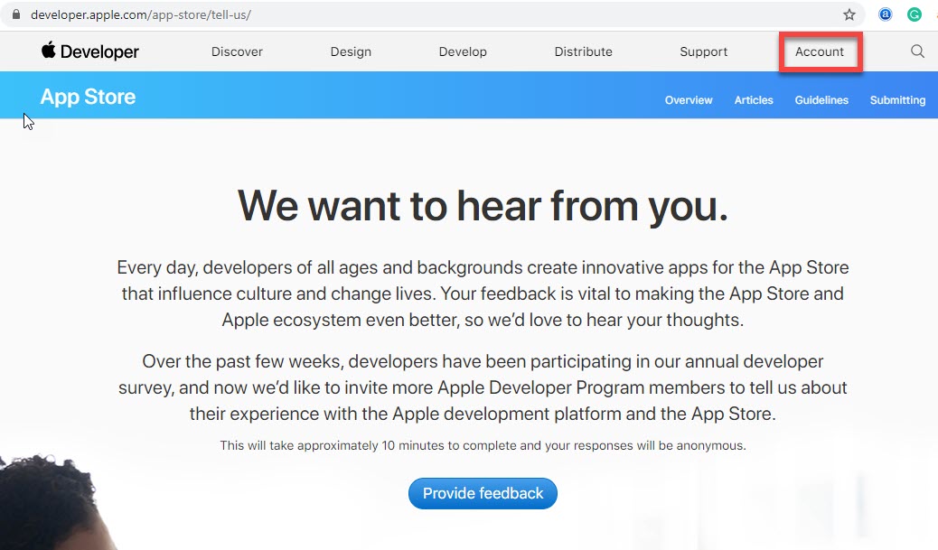 apple developer website