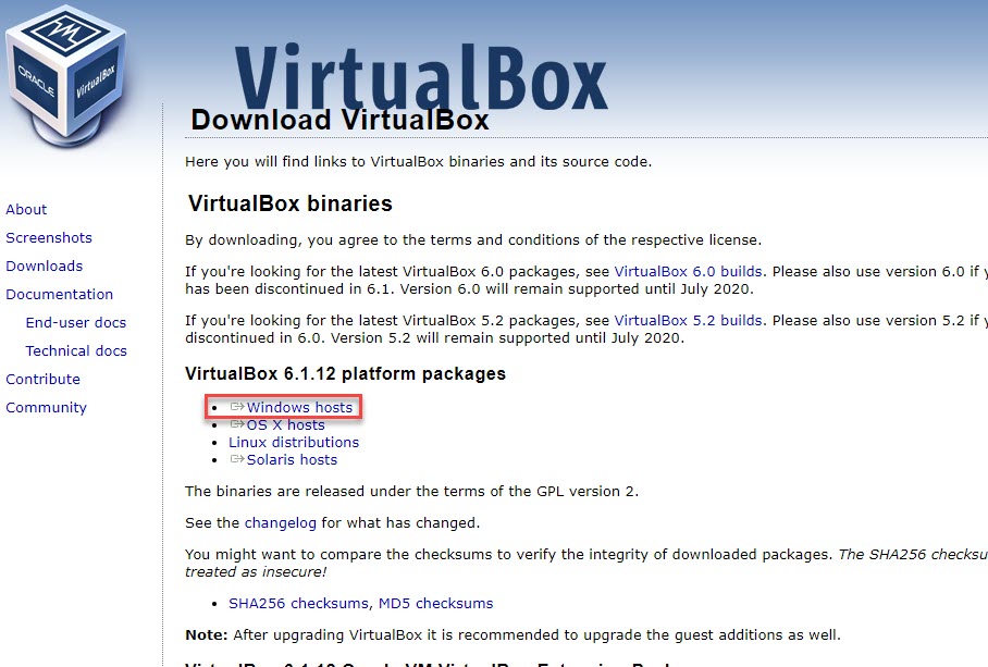download virtualbox on windows 10