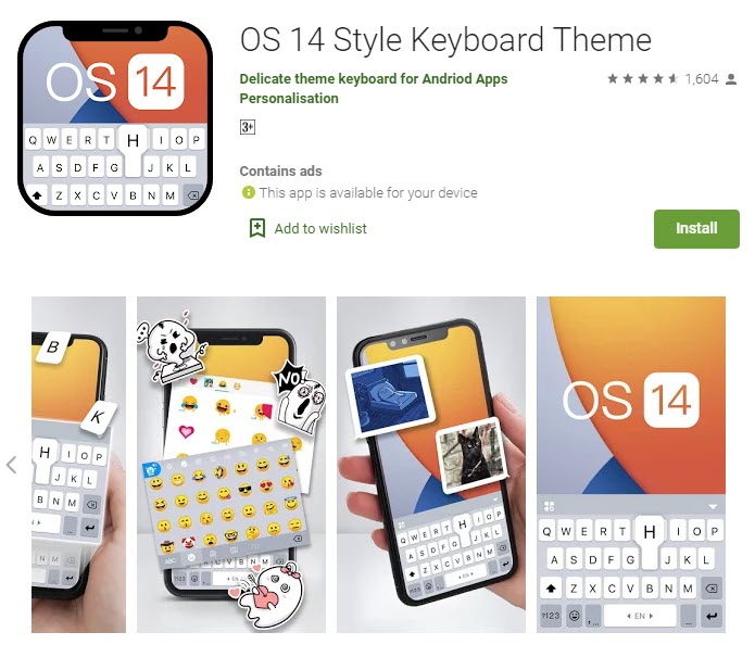 IOS 14 keyboard theme